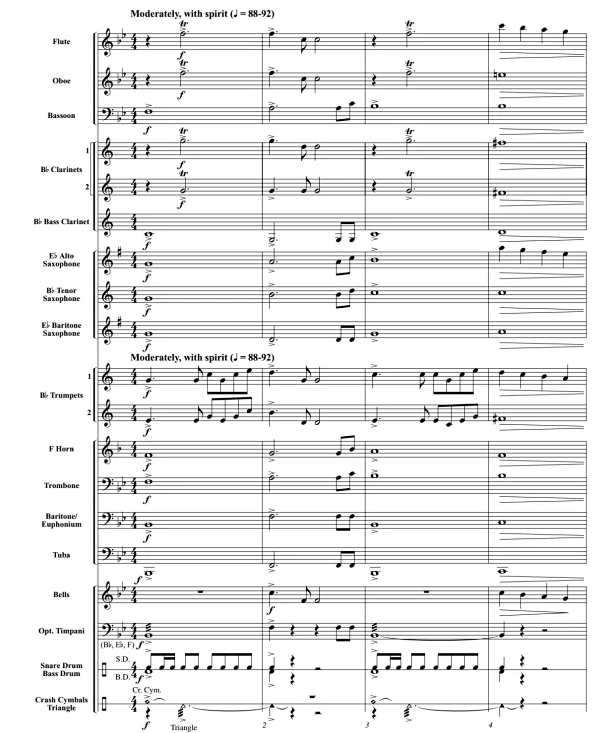 Stand Tall America 初级 交响管乐合奏总谱+分谱 1级 有试听