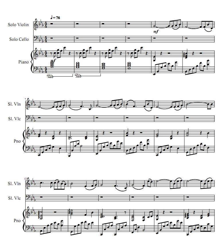 The Rain 小提琴大提琴钢琴总谱