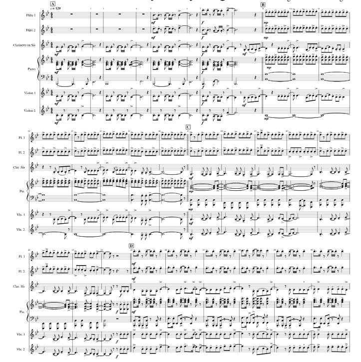 Try Everything 长笛单簧管小提琴钢琴重奏 总谱+分谱 有试听