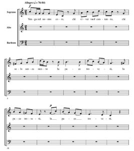 商品为SAB 三声部合唱线谱 Venga Nel Nostro Coro 加里纳版 阿卡贝拉 混声无伴奏合唱谱 有试听-云音圈