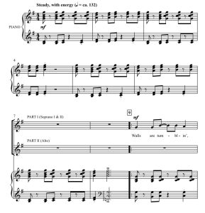 商品为SSA 三声部合唱线谱 Walls Come Down 克鲁斯版 童声女声合唱谱 有试听-云音圈