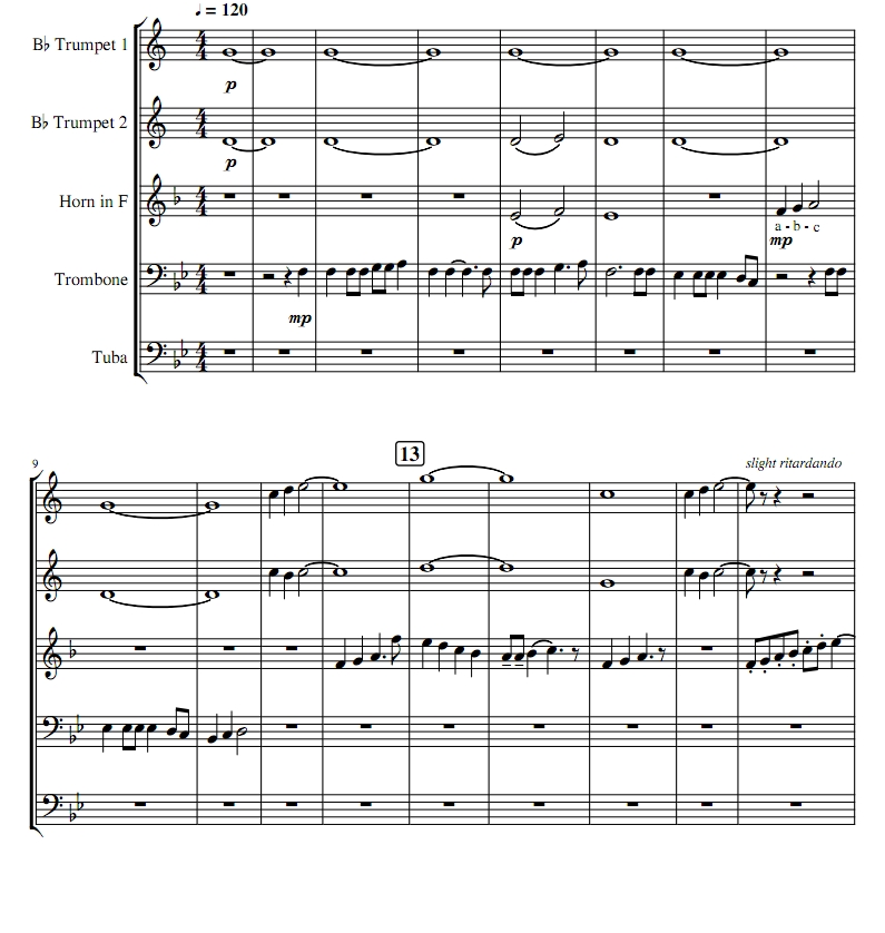 do re mi音乐之声 铜管五重奏总谱+分谱 有试听