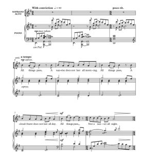 商品为SA 二声部合唱线谱 一切都会过去 奇科特版 童声女声合唱+钢琴谱 有试听-云音圈