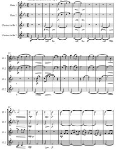 一天清晨 2长笛与2单簧管四重奏总谱+分谱 有试听-云音圈