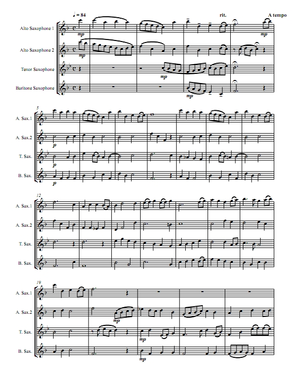 万物有灵且美  AATB萨克斯四重奏总谱+分谱 有试听