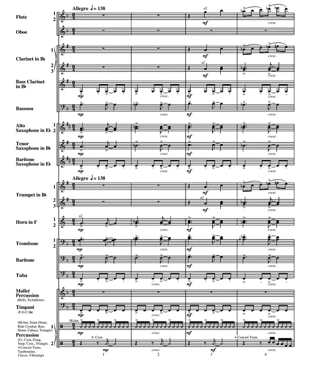 世界之声 中级管乐 交响管乐合奏总谱+分谱 有试听