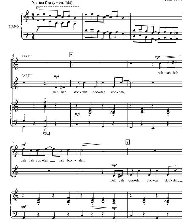 商品为SA 二声部合唱线谱 乔普林 卖艺人 贝克版  童声女声合唱谱 有试听