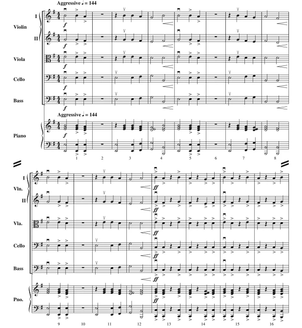 余震不息 初级弦乐 交响弦乐合奏总谱+分谱 有试听