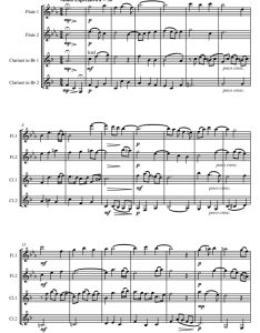 你在我身边 巴赫 2长笛与2单簧管四重奏 总谱+分谱 有试听-云音圈