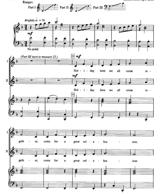 商品为SAB 三声部合唱线谱 假日牧歌  斯佩伐克版 混声合唱谱 有试听