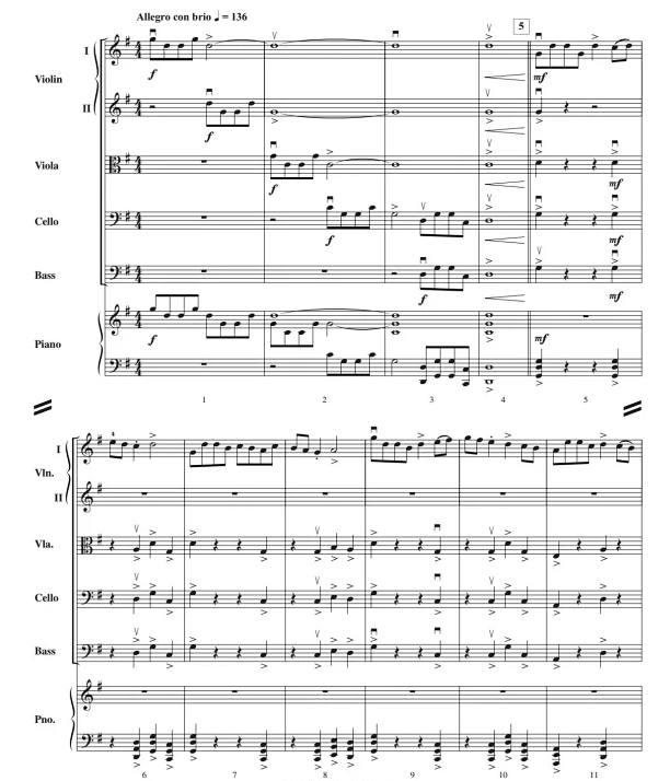 入口大门 初级 交响弦乐合奏总谱+分谱 有试听