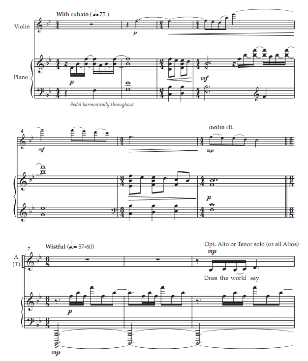 商品为SATB 四声部合唱线谱 全世界都在说 佩德森版  混声合唱谱 有试听