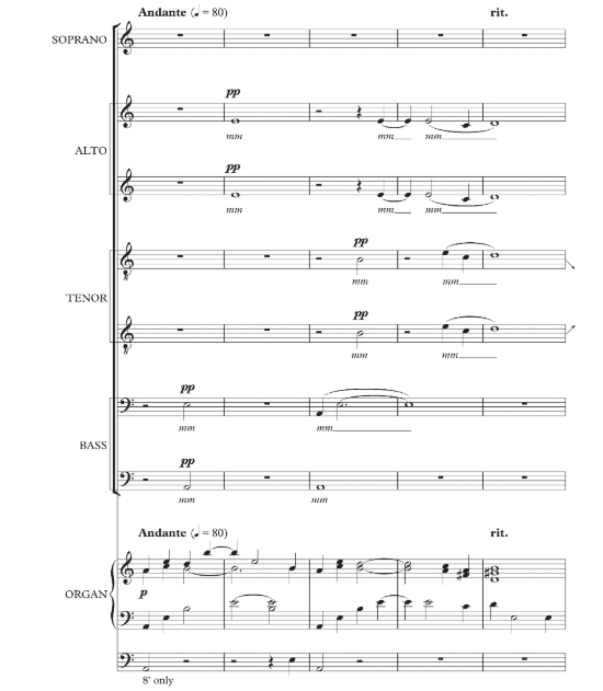 商品为SATB 四声部合唱线谱 冬之等候   惠特伯恩版 混声合唱SATB+管风琴谱 有试听