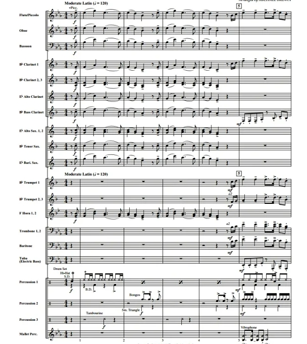 加勒比火辣辣 布朗版 中级 交响管乐合奏总谱+分谱 3级 有试听