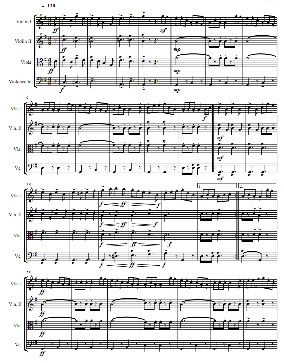 加里欧文Gary Owen 弦乐四重奏总谱+分谱 有试听