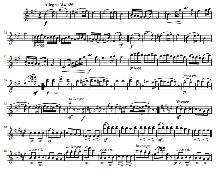 勃拉姆斯匈牙利舞曲5号  长笛独奏 有试听