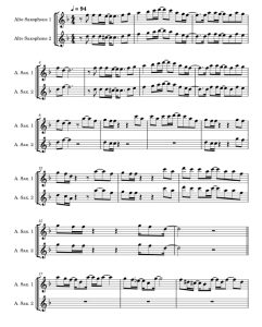 只有我们两个人 萨克斯二重奏 总分谱 有试听-云音圈