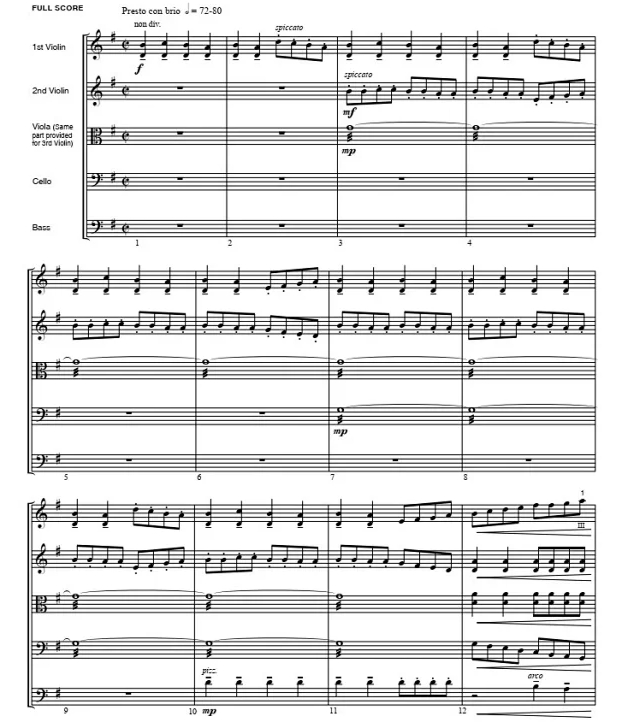 启明星 中级 交响弦乐合奏总谱+分谱 G3 有试听