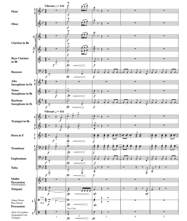 启航 中级 交响管乐合奏总谱+分谱 有试听