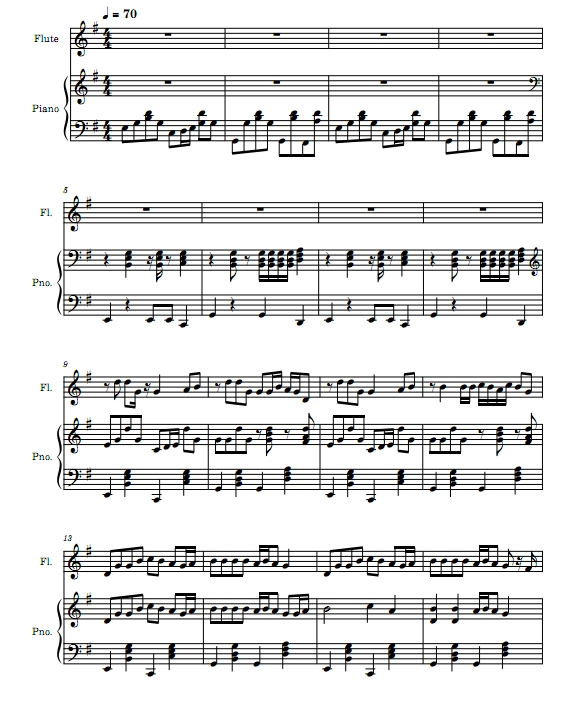 周杰伦 晴天 长笛钢琴 带伴奏 有试听