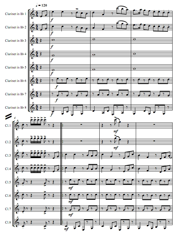 哎哟，妈妈 单簧管八重奏总谱+分谱 有试听