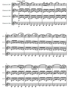 四季之“冬”第二乐章 广板 维瓦尔第 单簧管四重奏总谱+分谱 有试听-云音圈