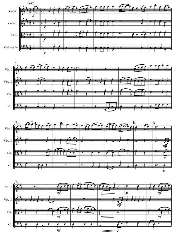 回旋曲 穆雷 弦乐四重奏总谱+分谱 有试听