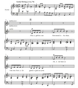 商品为SSA 三声部合唱线谱 圣诞摇篮曲 摩尔版 童声女声合唱谱 有试听-云音圈