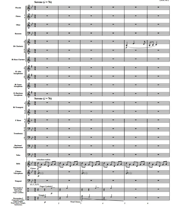 在云间 中级 交响管乐合奏总谱+分谱 3级 有试听