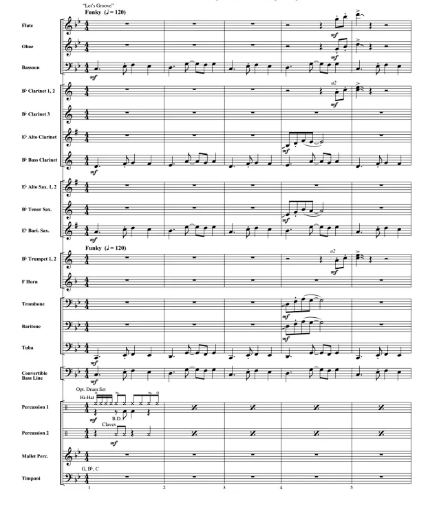 地风火之舞 初级管乐 交响管乐合奏总谱+分谱 有试听