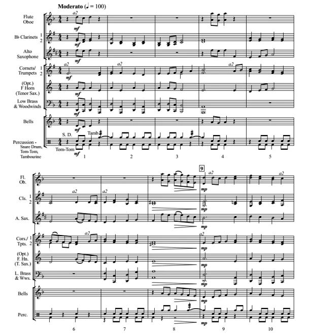 坎特伯雷序曲 初级 交响管乐合奏总谱+分谱 1级 有试听