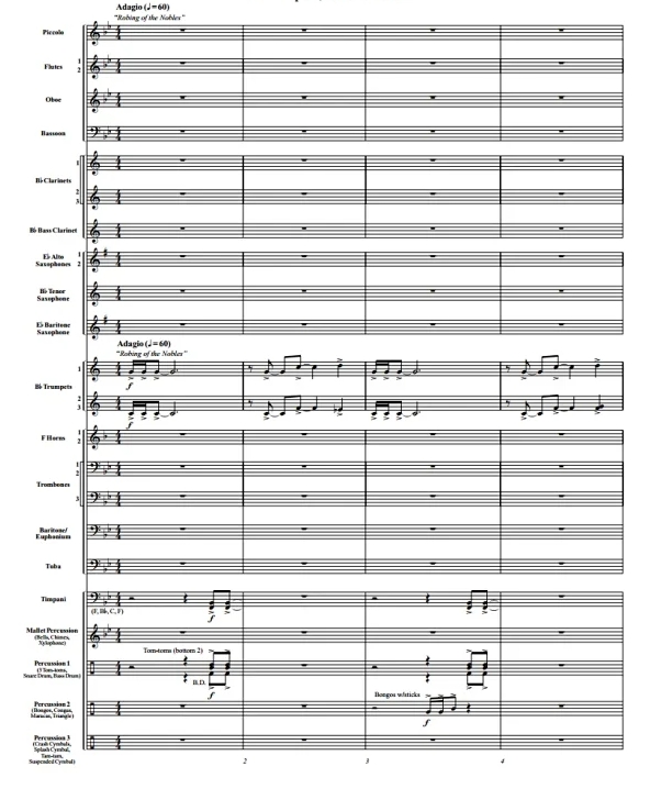 壁画神庙 中级 交响管乐合奏总谱+分谱 3级 有试听