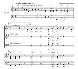 商品为SAB 三声部合唱线谱 夏威夷民歌 I Ku Mau Mau 格雷版 混声合唱谱 有试听-云音圈