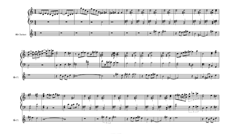 夏日 Summer Time 单簧管钢琴 总分谱 有试听