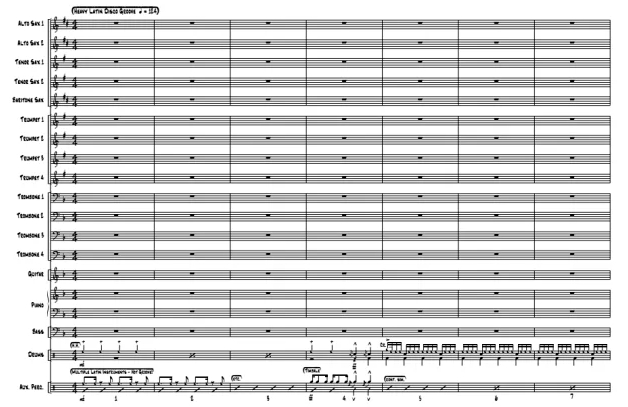 夜的旋律 中级 爵士大乐队总谱+分谱（4级） 有试听