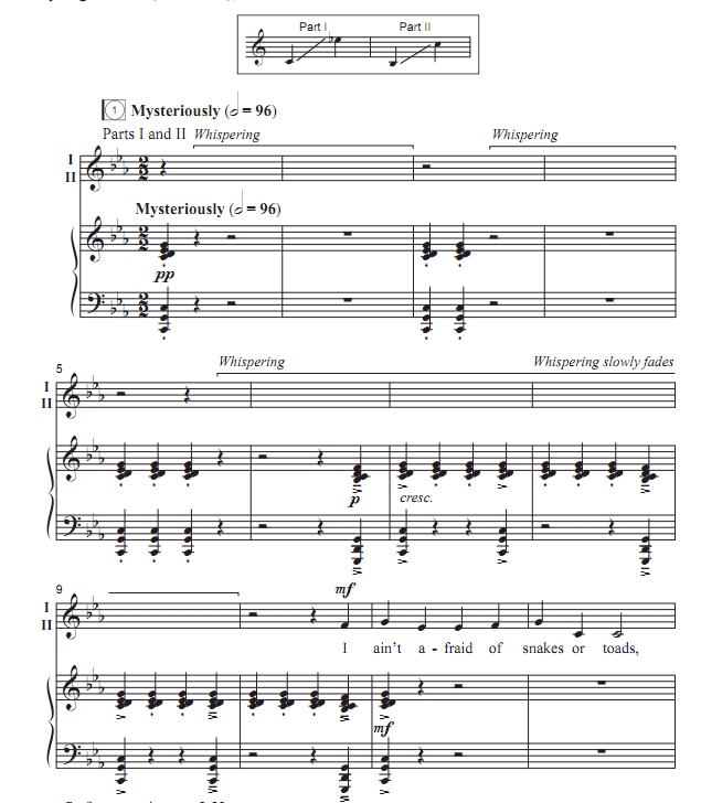 商品为SA 二声部合唱线谱 夜间我所见 吉尔平版 童声女声合唱+钢琴谱 有试听