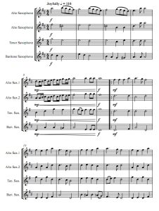 天使歌唱在高天 AATB萨克斯四重奏总谱+分谱 有试听-云音圈