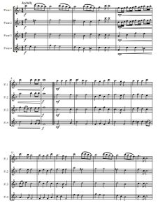 天使歌唱在高天 圣诞 长笛四重奏总谱+分谱 有试听-云音圈