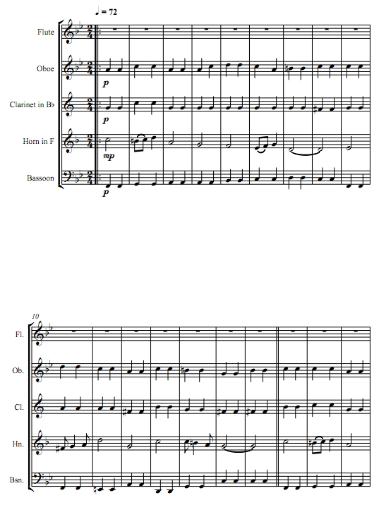 威风凛凛进行曲 艾尔加 木管五重奏总谱+分谱 有试听