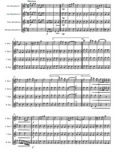 威风堂堂进行曲主题 埃尔加AATB萨克斯四重奏总谱+分谱 有试听-云音圈