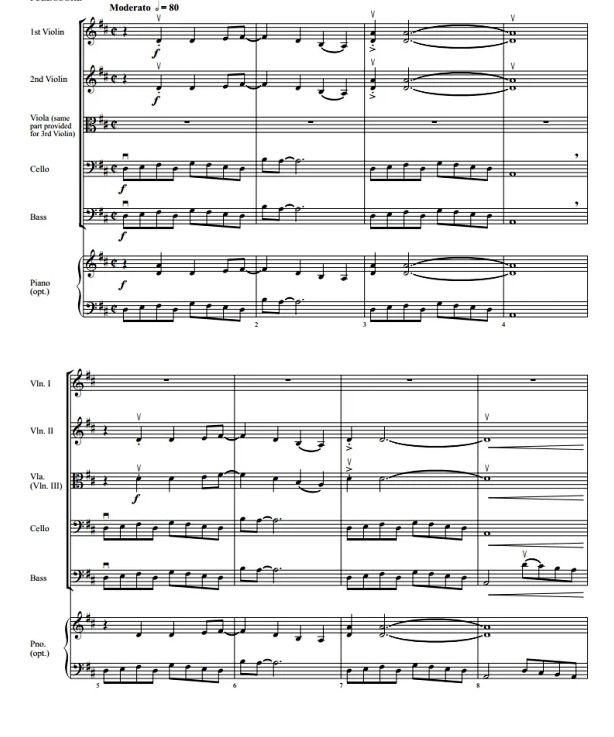 山地人 初级 交响弦乐合奏总谱+分谱 2级 有试听