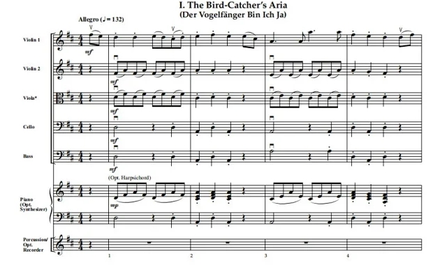 帕帕盖诺组曲 中级 交响弦乐合奏总谱+分谱 G3.5 有试听