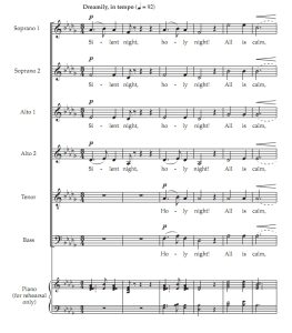 商品为SSAATB 六声部合唱线谱 平安夜 捷卡布索纳版 阿卡贝拉 无伴奏混声合唱谱 有试听-云音圈