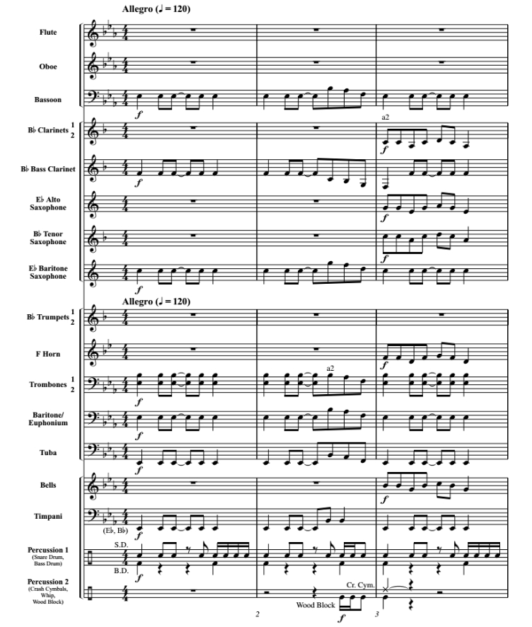 康城变奏 初级 交响管乐合奏总谱+分谱 2级 有试听