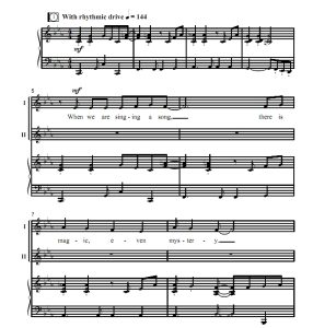 商品为SA 二声部合唱线谱 当我们唱一首歌时 埃斯特斯版 童声女声合唱谱 有试听-云音圈