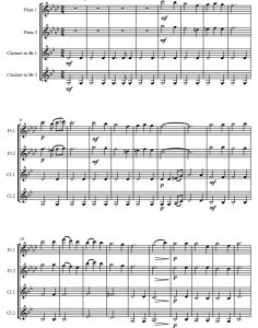 我们三个国王 2长笛与2单簧管四重奏总谱+分谱 有试听-云音圈