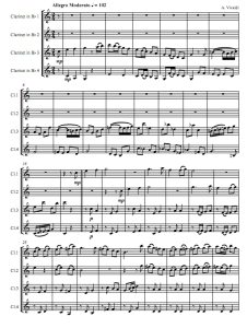 我们赞美你 维瓦尔第 单簧管四重奏总谱+分谱 有试听-云音圈