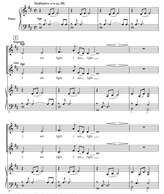 商品为SATB 四声部合唱线谱 我是光 塞斯版 混声合唱SATB+钢琴谱 有试听