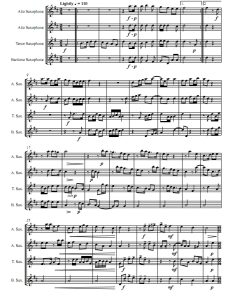 我看见美丽的菲利斯独自坐着  AATB萨克斯四重奏总谱+分谱 有试听-云音圈