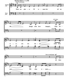 商品为SATB 四声部合唱线谱 披头士乐队 In My Life 阿卡贝拉 泽格里版 混声无伴奏爵士合唱谱 有试听-云音圈